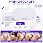 MoyRetty Disposable Non Woven Eye Covers, 100 Sheets, Cotton Paper for Facials Spa Skincare