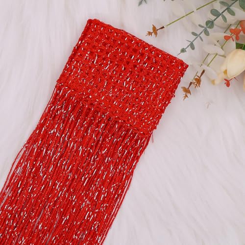 2 Pack 39 x 79 Inch String Curtains for Doorway, Home Decor Sequin Glitter String Curtain Boho Doors Tassel for Windows, Closet, Living Room, Bedroom, Hallway, Party (Red) - color: Red
