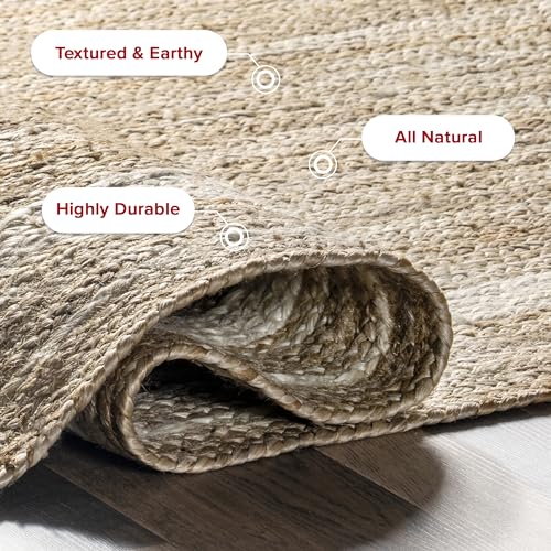 nuLOOM Rikki Coastal Braided Jute Area Rug, 8' Square, Off-white - color: Off White, size: 8' x 8' (Square)
