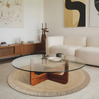 KIBAGA Beautiful 5x5 ft Round Jute Area Rug for Your Home - This Natural Hand Woven Rug Fits Perfectly Into Your Entry Area, Kitchen Or Living Room - Modern Braided Circle Mat Enhances Any Boho Decor - size: 5' (Round)