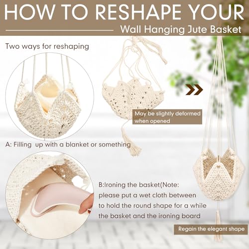 Shappy 3 Pack Boho Macrame Plant Hanger, Large Hanging Planter Plant Holder Pot Hanger Hanging Basket Wall Planters, Plants Lover Gift for Indoor Garden (Classic,Cream) - color: Cream, size: Classic