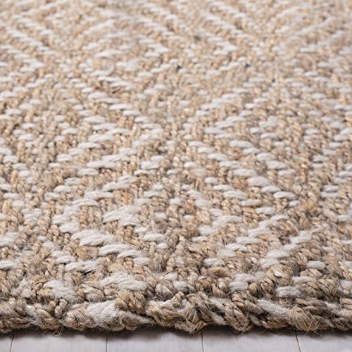 SAFAVIEH Natural Fiber Collection Area Rug - 9' x 12', Natural & Ivory, Handmade Boho Farmhouse Woven Jute, Ideal for High Traffic Areas in Living Room, Bedroom (NF185A) - size: 9' x 12' (Rectangular)