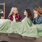 Buryeah 12 Pcs Flannel Throw Blanket Bulk 50 x 60 in Sleepover Blanket Outdoor Wedding Throw Lightweight, Oeko-tex Standard 100 Certified for Sofa Homeless Gifts (Mint) - color: Mint