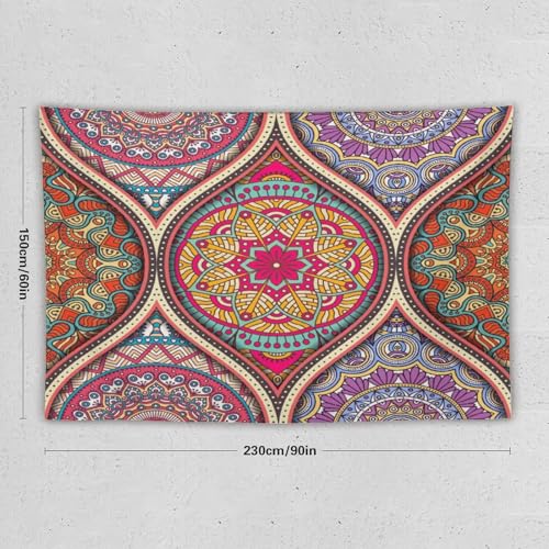 HZOHNAGO Mandala Tapestry Boho Retro Geometry Ethnic Tribes Pattern Printed Wall Tapestry Colorful Wall Hanging for Bedroom Living Room Dorm 90" W x 60" H - color: Style-10, size: 90"L x 60"W
