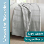 Vellux 100% Cotton Blanket, Twin, 66x90, Grey | Soft, Breathable Knit, Lightweight, All Season, Machine Washable, Oeko-Tex Certified, Hotel Quality - color: Grey, size: Twin