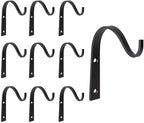 Mkono 10 Pack Iron Wall Hooks for Hanging Plant Lanterns, Plant Hanger Fence Metal Bracket for Bird Feeders, Wind Chimes, Mason Jar Sconces, Light Outdoor Indoor Rustic Home Decor, 3 Inch