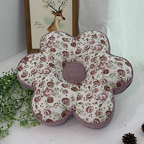 vctops Flower Shaped Chair Pad Farmhouse Floral Print Chair Seat Cushion Pad Soft Comfy Cotton Cushion Pillow (309, 16"x16") - color: 309