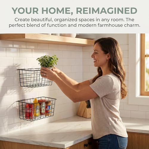 2 Set Adhesive Hanging Wall Basket Inside Cabinet Door Organizer,Wall Storage Basket-No Drilling Adhesive wall Basket for Cupboard Door,Space-Saving Small Hanging Baskets for Wall Mount Storage,Black - color: Black, size: 2 PACK