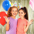 4 Pack Light Gold Foil Fringe Curtain Backdrop, 3.28Ft x 8.2Ft Metallic Tinsel Foil Fringe Streamer Curtains for Party, Photo Booth Props, Birthday, 2022 Graduation Party Supplies - color: Light Gold