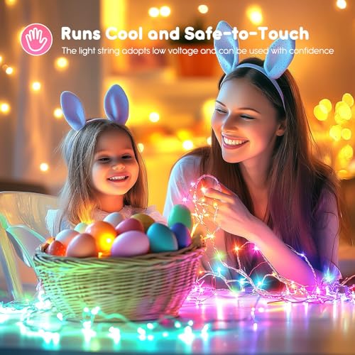 Brightown 12 Pack Easter Day Pastel LED Fairy Lights Battery Operated - Waterproof Silver Wire 7 ft 20 LED Firefly Lights for Easter Day Decor DIY Craft Party Bedroom - color: Pastel, size: 12 Pack