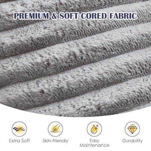 Round Ottoman,Corduroy Pouf Ottoman Foot Rest,Storage Footstool for Living Room,20x15 Soft Floor Poufs,Memory Foam Filling - Light Grey, 20x15 in - color: Light Grey, size: 20"D x 20"W x 15"H