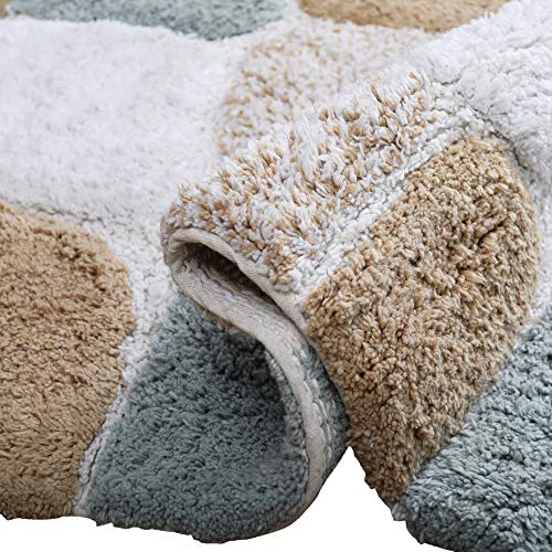 Ramanta Home Pure Cotton Pebble Stone Bathroom Rug - Grey Beige, Super Soft Anti Skid Absorbent Bath Rug for Bathroom, Kitchen, Entryway Rug Machine Washable Bathrugs - 21x32 Inch - color: Grey Beige, size: 1'9" x 2'8" (Rectangular)