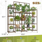 EnHomee Plant Stand Indoor Tall Plant Stand Outdoor Large Wood Plants Shelf with 18-22 Pots for Patio, Living Room, Garden, Balcony, 55.9" Wx63.1 Hx11.78 D