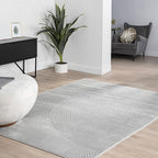 Abani Grey Area Rug for Living Room, Bedroom - Zen Reiki Pattern- 6' x 9' -Durable & Easy to Clean - color: Grey, size: 6' x 9' (Rectangular)