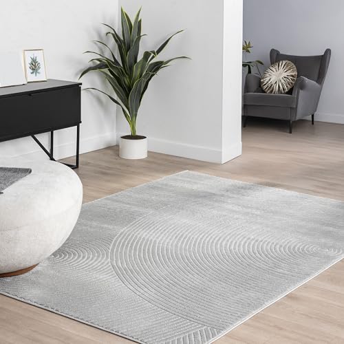 Abani Grey Area Rug for Living Room, Bedroom - Zen Reiki Pattern- 5 x 8 -Durable & Easy to Clean - color: Grey, size: 5'x8' (Rectangular)