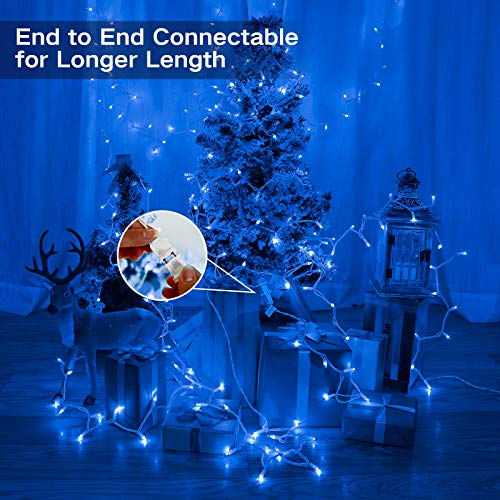 Brizled Blue Christmas Lights, 69.6ft 300 Count Mini Incandescent String Lights Connectable, 120V UL Certified String Lights White Cord, Indoor Xmas Lights for Bedroom Outdoor Tree Party Decorations - color: Blue