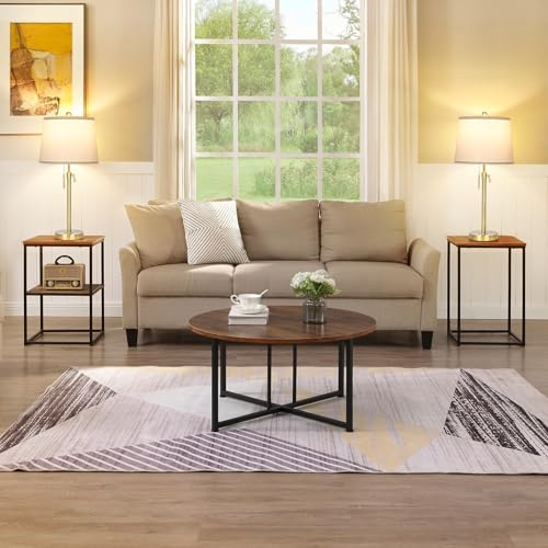 JUNNAI 2 Pack 22"-30" Adjustable Height Table Lamps Set, Modern Gold Table Lamps with White Shade 3 Colour Temperature Pull Chain Tall Lamps for Living Room Bedroom Bedside End Table Nightstand - color: Gold+White Shade Set of 2