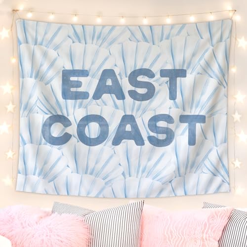 Lacama Blue Dorm Coastal Tapestry，East Coast Granddaughter Decor, Bedroom Tapestry, Indoor Outdoor Wall Art Teen Room Decor Living Room Bedroom, 50x60Inches - color: East Coast
