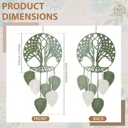 Large Tree of Life Dream Catchers Macrame Wall Hanging, Boho Wall Decor for Living Room Bedroom Nursery, Rustic Farmhouse Bohemian Home Decor, Housewarming Gift for Women, Mom, New Home Gift, Spiritual Decor - color: Tree Of Life