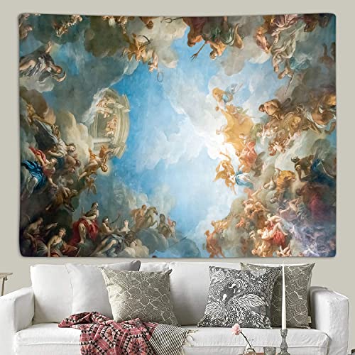 Sanzugh Retro Renaissance Tapestry, Vintage Greek Mythology Painting Art Ceiling Tapestries Wall Hanging for Bedroom College Dorm Living Room Office Decor 60X40, Unique Baroque Angel Poster Blanket - size: 40"L x 60"W