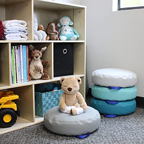 FDP SoftScape 15 inch Round Bean Floor Cushions with Handles Flexible Seating for Home, Daycare, Preschool, Classroom, Yoga and Meditation, 4 inch Height (4-Piece) - Contemporary - color: Multicolor