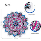 Benefeet Sox Large Mandala Beach Towel Round Microfiber Circle Beach Towels Bohemian Roundie Beach Blanket Quick Dry Beach Throw Blanket Sand Free Pool Towels, 59 Inches Blue Pink - color: Mandala, Blue Pink