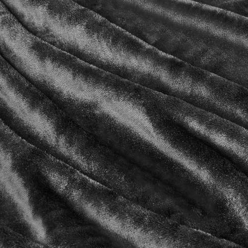 Amazon Basics Soft Fleece Throw Blanket, Cozy Microfiber, Feels Comfortable on Skin, Fade-Resistant, Warm for Couch & Sofa, 50 x 60 Inches, Black - color: Black, size: 50 x 60 inches