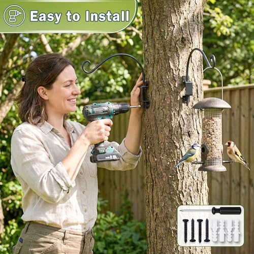 Lifyzoon Swivel Hanging Plant Bracket Outdoor: 22Inch Swivel Plant Hangers Bracket, 80lbs Weight Capacity - Rustproof Swivel Wall Hook for Large Bird Feeder, Birdhouse, Wind Chimes - size: 22 Inch