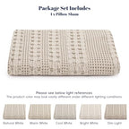 PHF 100% Cotton Waffle Body Pillowcase with Zipper, 1 Pack 20" x 54" Soft Skin-Friendly Pillow Sham, No Filling, Aesthetic Woven and Breathable Waffle Weave Body Pillow Cover for Bed, Oatmeal - color: Oatmeal, size: 54" x 20" (Pack of 1)