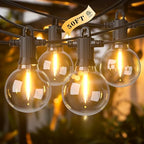 Kawaya Outdoor String Lights 50 FT LED Patio Light with 25+2 Shatterproof Edison Globe Bulbs - IP65 Waterproof Dimmable Hanging Lights - 2700K Warm White Lighting for Outside Porch Deck Bistro Cafe - size: 50FT