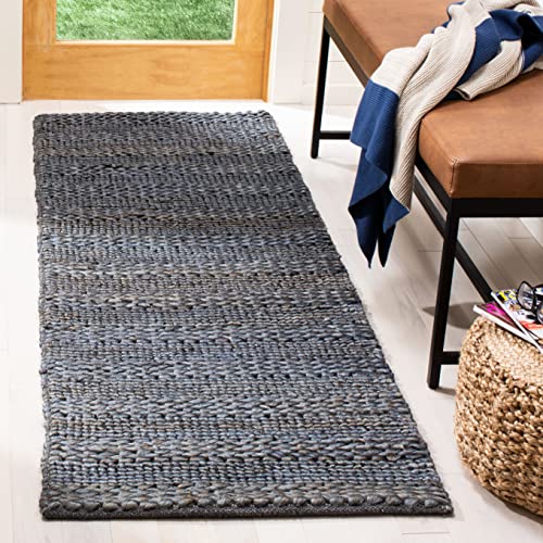 SAFAVIEH Natural Fiber Collection Runner Rug - 2'3" x 6', Grey, Handmade Jute, Braided Woven Design, Ideal for Living Room, Bedroom (NF212G) - color: Grey, size: 2'3" x 6' (Runner)