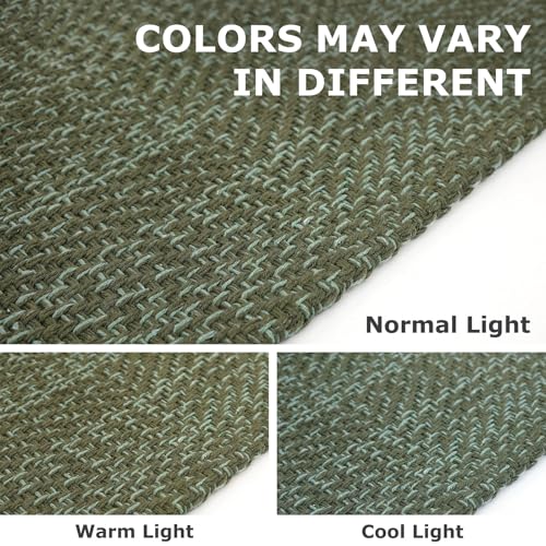 IOHOUZE Small Area Rug 2x3 Washable Woven Rugs for Entryway Non Slip Rubber Backed Front Door Rugs Indoor Doormat Throw Rug Floor Carpet for Entrance Kitchen, Olive Green/Dusty Green - color: Olive Green/Dusty Green, size: 2' x 3' (Rectangular)