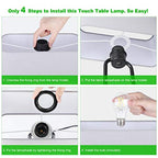 Lakumu Bedside Touch Control Table Lamps with Dual USB Charging Ports 1 AC Outlet, 3 Way Dimmable Modern Nightstand Lamp with Grey Fabric Shade, Desk Lamp for Bedroom Living Room with 5000K LED Bulb - color: Gray