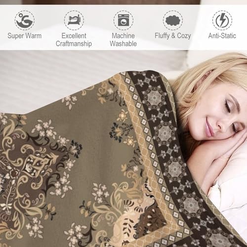 Boho Throw Blanket,Vintage Elegant Country Rustic Farmhouse Pattern Soft Throw Blanket for Couch Sofa Camping Office Travel Home Bedroom Decor All Seasons 30"x40" - color: Boho-12, size: 30x40in