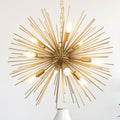 23.8" Modern Sputnik Chandelier 9-Lights Mid-Century Modern Starburst Golden Chandelier Luxury Gold Solid Metal Sputnik Satellite Chandeliers for Dining Room, Kitchen Island, Bedroom, E12 - color: Gold 23.8"