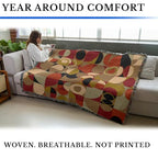 Pure Country Weavers Bauhaus Earth Blanket - Mid Century Modern - Gift Tapestry Throw Woven from Cotton - Made in The USA (72x54) - color: Bauhaus Earth, size: 72x54