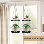 Shinehola 2 Pack Hanging Planters for Indoor Outdoor Plants 9", Plant Hanger Indoor | Metal Hanging Plant Holder, 2-Tier Hanging Plant Shelf, Hanging Basket, No Plant/Pot Included (2 Packs) - size: 2 Tier