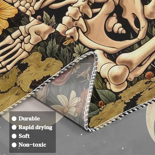 Lifeel Skeleton Lovers Tapestry, The Kissing Lovers Boho Aesthetic Skull Gothic Tapestry for Bedroom Living Room, 36x48 inches - color: Black1, size: 48"L x 36"W