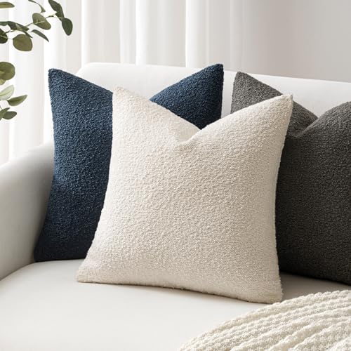 Pack of 2 12x20 Inch Decorative Boucle Throw Pillow Covers Textured Lumbar Pillowcaes Accent Solid Cozy Soft Cushion Covers Home Decor for Sofa Couch Living Room Home Decor,Natural Beige - color: Natural Beige, size: 20" x 12" (Pack of 2)