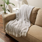DII Woven Throw Collection 100% Cotton, Basketweave, 50x60, Brown - color: Brown, size: 50x60"
