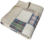 Greenland Home Oxford 100% Cotton Throw Blanket, Tan 50 x 60 in