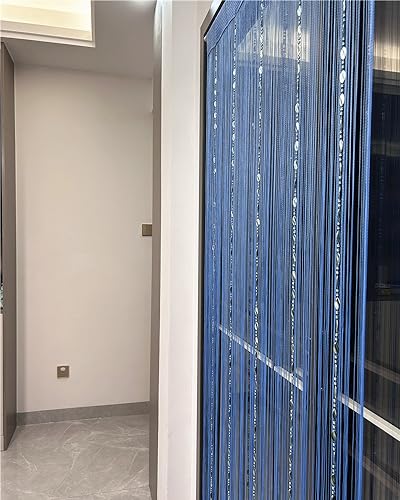 ave split 100cmX200cm Decorative Door String Curtain Beads Wall Panel Fringe Window Room Divider Blind for Wedding Coffee House Parts Door Divider Beads Tassel Screen Decoration (Sky Blue 25) - color: Sky Blue 25
