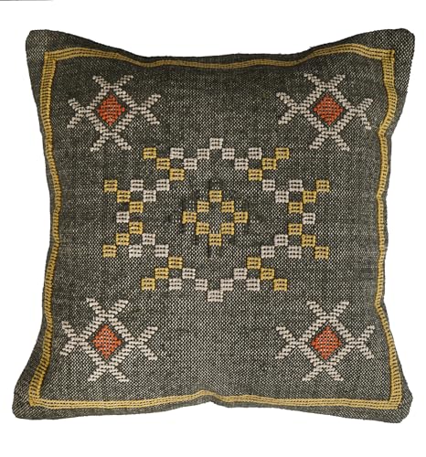 Indian Cotton Cushion Cover Sabra Kilim Pillow Cover Designer Decorative Sofa 18x18 Inche Handwoven Cushion Case for Farmhouse Home Decor Spring Decorative Pillow (Pattern 23) - color: Pattern 23