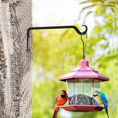 AILIN YELOKIE 12" Plant Hangers 8-Pack - Heavy Duty Rust-Resistant Steel Hooks for Bird Feeders, Indoor/Outdoor Plants & Wall Decor, Black - color: Black, size: 12in-8-Black