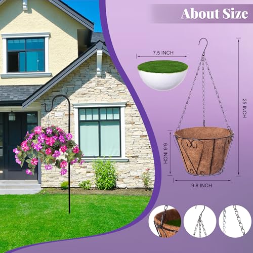 Ammyoo Artificial Hanging Fake Flowers with Basket Plants for Outdoor Decoration, Faux Silk Flower UV Resistant Morning Glory for Home Porch Patio Garden Balcony Yard Look Real (Fuchsia Lotus) - color: Fuchsia Lotus Basket, size: 3 Pcs with Basket
