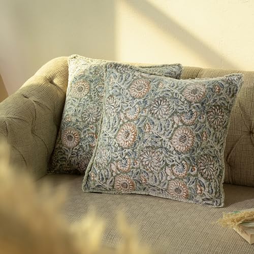 Decorative Throw Pillow Covers, Set of 2 (Fern Green, 18" x 18" (Pack of 2)) - color: Fern Green, size: 18" x 18" (Pack of 2)