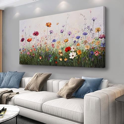 Home Decor Plant Wall Decor Flower Wall Art Colorful Wall Art Trendy Wall Decor Framed Artwork for Bedroom Living Room Decoration Home Kitchen Office 24" X 48" - color: Colorful, size: 48"L x 24"W