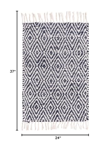 Unique Loom Braided Jute Collection Area Rug - Assam (2' x 3' 1" Rectangle, White Navy) - color: White Navy, size: 2' x 3'1" (Rectangular)