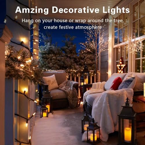 ODEETRONIC Clear Christmas Lights String, 21.63ft 100 Count Incandescent Brown Wire String Lights, UL Certified Outdoor Christmas Light, Connectable Indoor Tree Lights for Wedding Party, Warm White - color: Warm White-Brown Wire, size: 100 Count Incandesc