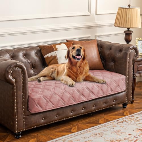 Ameritex Waterproof Dog Bed Cover Pet Blanket with Anti-Slip Back for Furniture Bed Couch Sofa - color: Lightpink, size: 30x53 Inch (Pack of 1)